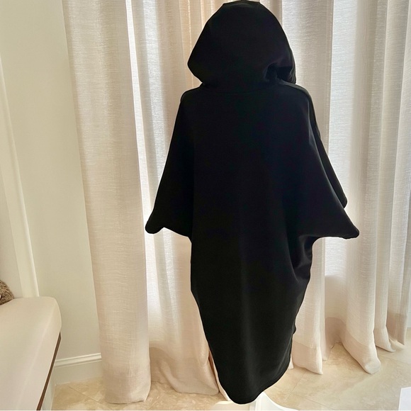 Alexander McQueen MCQ Flag Hoodie Dress Logo Side Zipper Black Sweatshirt - Picture 2 of 15